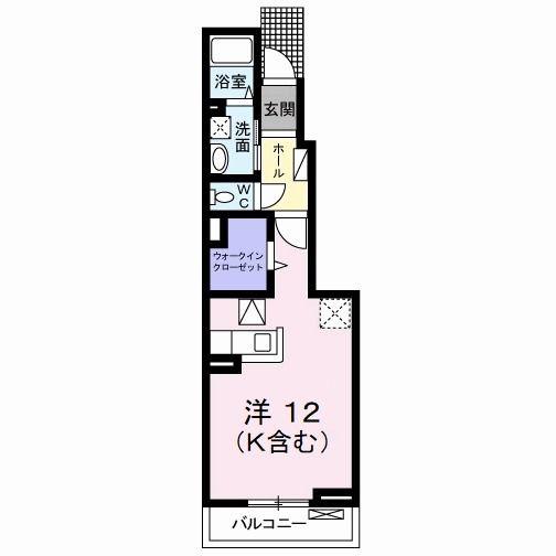 ポラリスA(ワンルーム/1階)の間取り写真