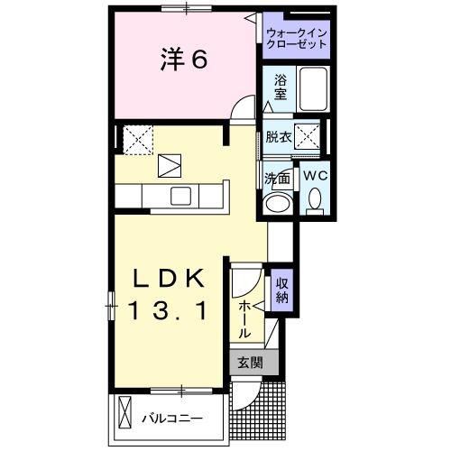 メゾン 栄 II(1LDK/1階)の間取り写真