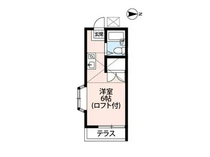 プレイス平野(ワンルーム/1階)の間取り写真