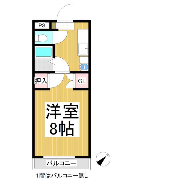 ファミーユ宮ノ前(1K/3階)の間取り写真