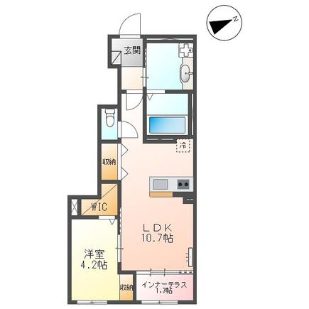 フォレスト離宮彩館(1LDK/1階)の間取り写真