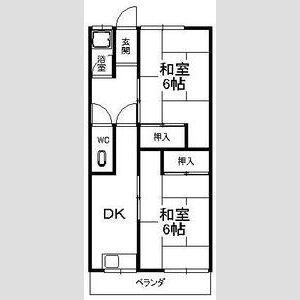 坂野ビル(2DK/2階)の間取り写真
