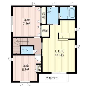 ソフィア天神(2LDK/2階)の間取り写真