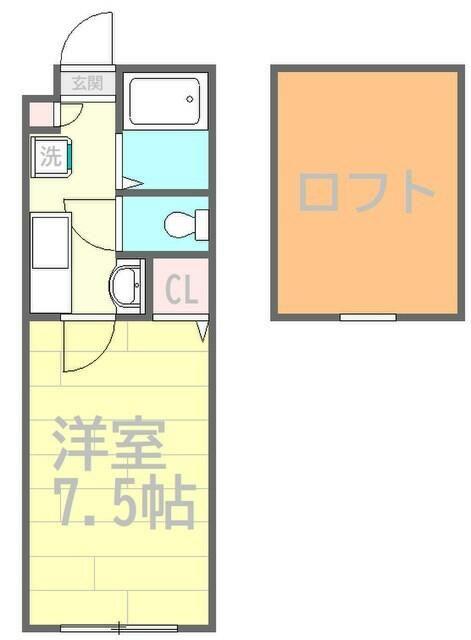 ルナージュ町田(1K/2階)の間取り写真