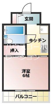オークハイツ(1K/3階)の間取り写真