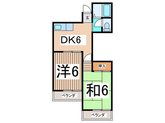 MYコーポ(2DK/2階)の間取り写真