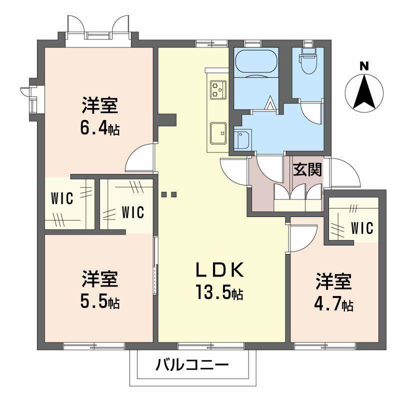 ゼネラルハウスK(3LDK/1階)の間取り写真