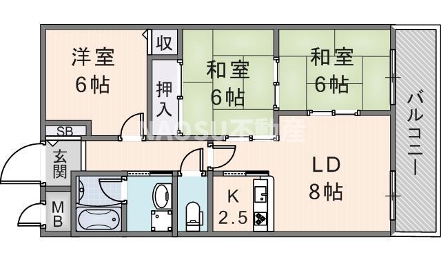 ラフィーネ(3LDK/3階)の間取り写真