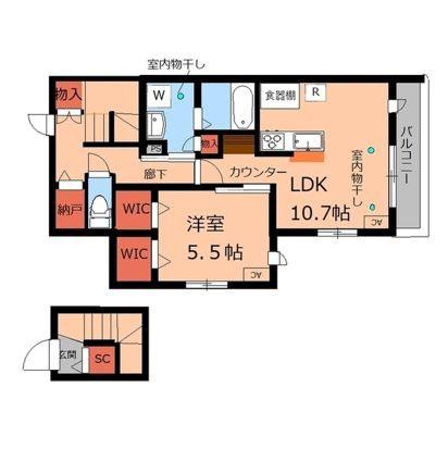 メゾン美鈴(1SLDK/2階)の間取り写真