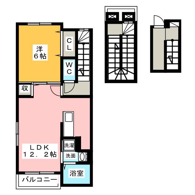 ステラ吉原(1LDK/3階)の間取り写真