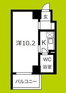 チサンマンション心斎橋二番館(ワンルーム/6階)の間取り写真