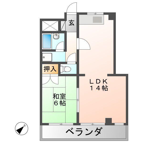コーポクマザキ(1LDK/3階)の間取り写真