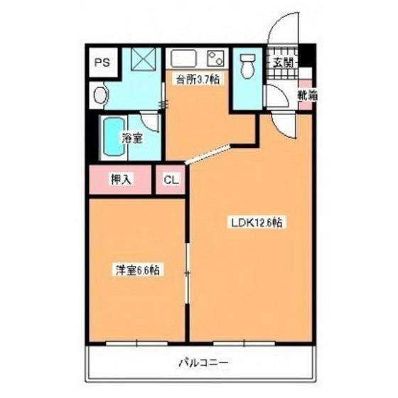 ピュアライフ・花(1LDK/3階)の間取り写真