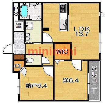 シャーメゾン白川(1SLDK/3階)の間取り写真