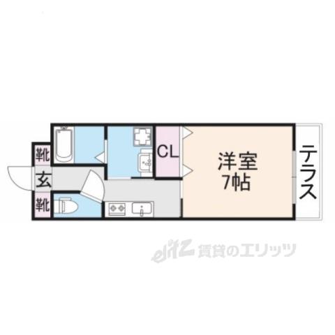 シャンテー長尾(1K/3階)の間取り写真