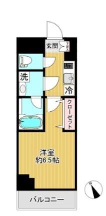 SHOKEN RESIDENCE横浜反町(1K/4階)の間取り写真