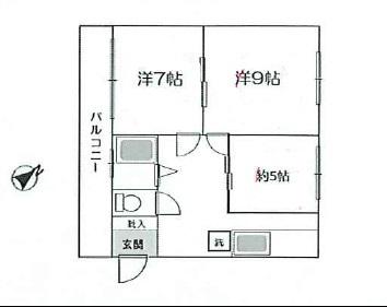 エビヤビル(3DK/3階)の間取り写真