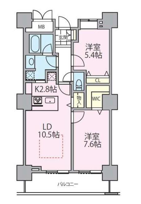 ロイヤルパークスタワー南千住(2LDK/12階)の間取り写真