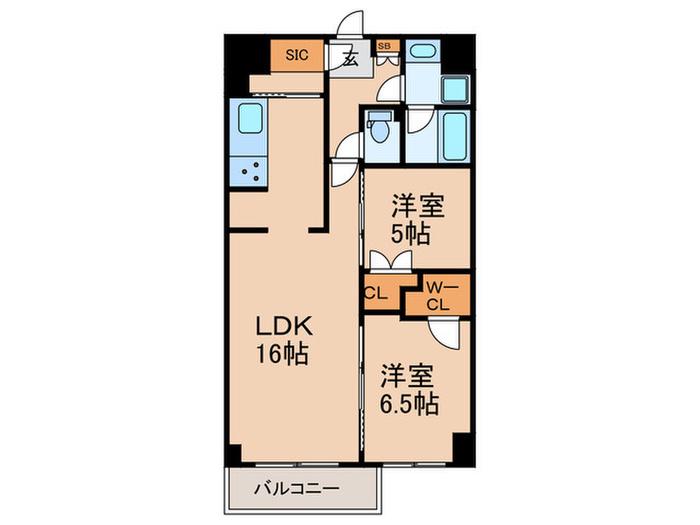 ザケンジントンレンジデンスときわ台(2LDK/1階)の間取り写真