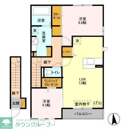 ラ・メゾン(2LDK/2階)の間取り写真