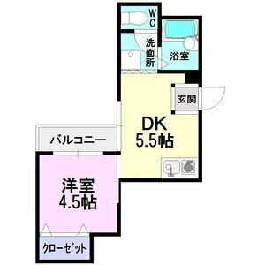 ハーモニアス高蔵寺(1DK/7階)の間取り写真