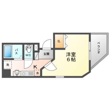 守口駅前敷島第二ビル(1K/6階)の間取り写真