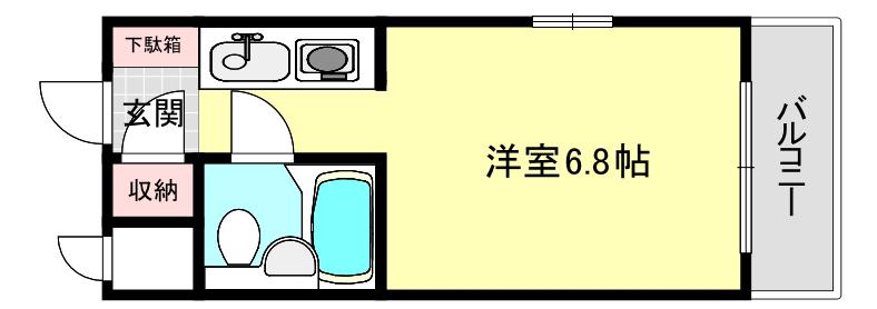 NEOダイキョー北昭和II(ワンルーム/4階)の間取り写真