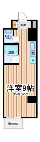 セザール第3鶴見(ワンルーム/2階)の間取り写真