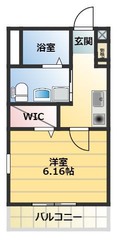 M´Sスクエア香里園(1K/3階)の間取り写真