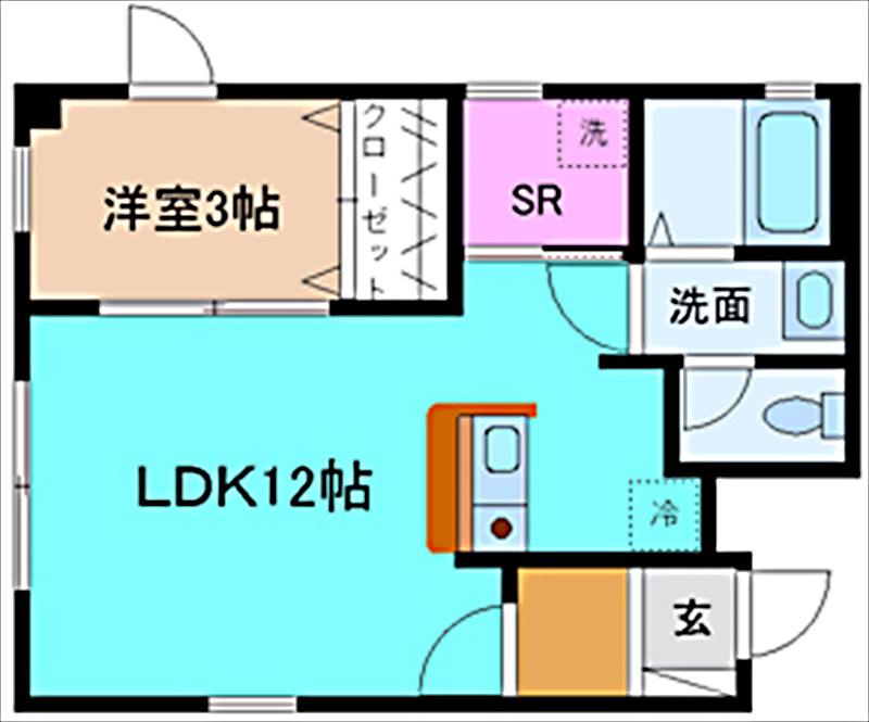イースト21みかげII(1LDK/1階)の間取り写真