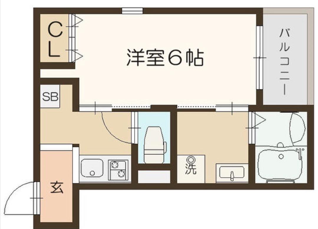 グラシアスコート長瀬(1K/1階)の間取り写真