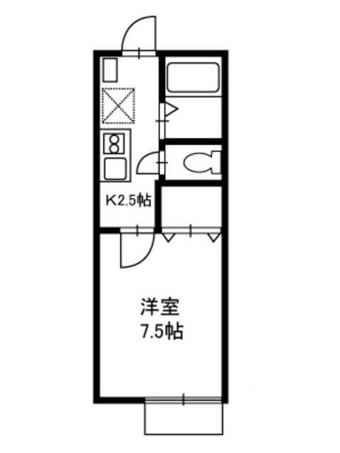 ハイテック新千葉(1K/2階)の間取り写真