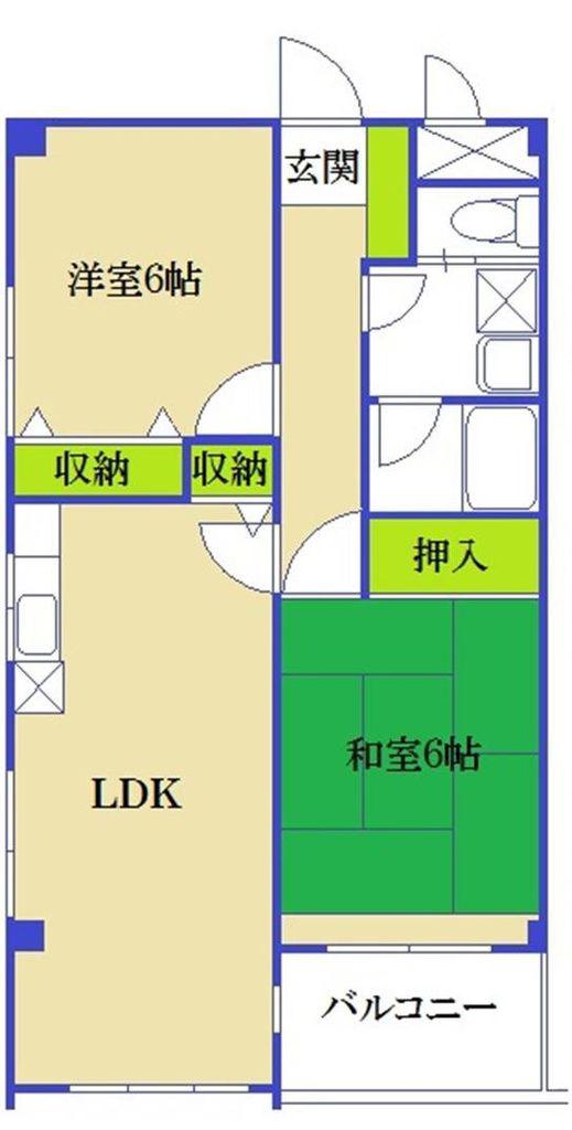 ネバーランド(2LDK/1階)の間取り写真