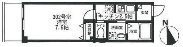 メゾンMUME(1K/3階)の間取り写真