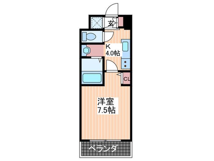 エルマーナI(1K/4階)の間取り写真