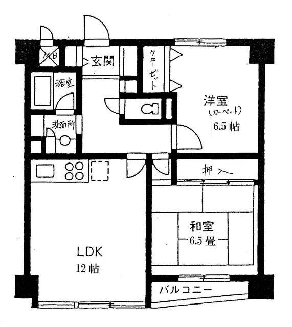 ローズマンション五日市(2LDK/2階)の間取り写真
