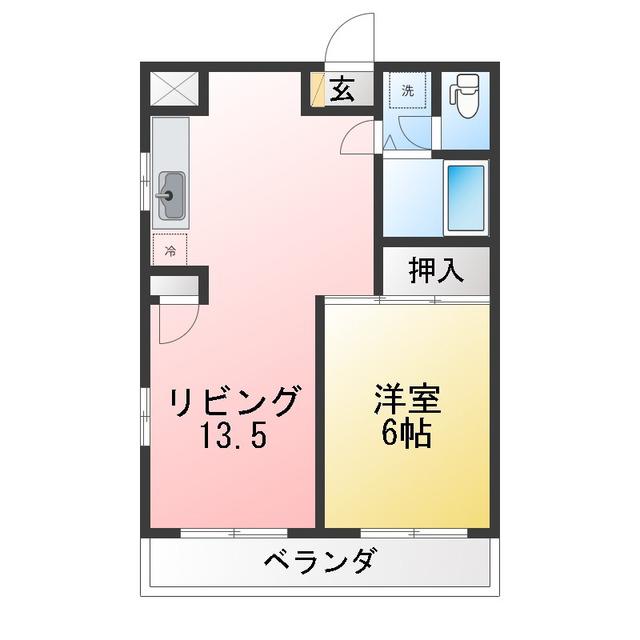 コーポ・ビオラセア(1LDK/2階)の間取り写真
