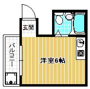 スリーフレンド天美(ワンルーム/4階)の間取り写真
