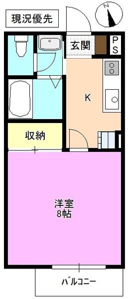 MS HOUSE III(1K/2階)の間取り写真