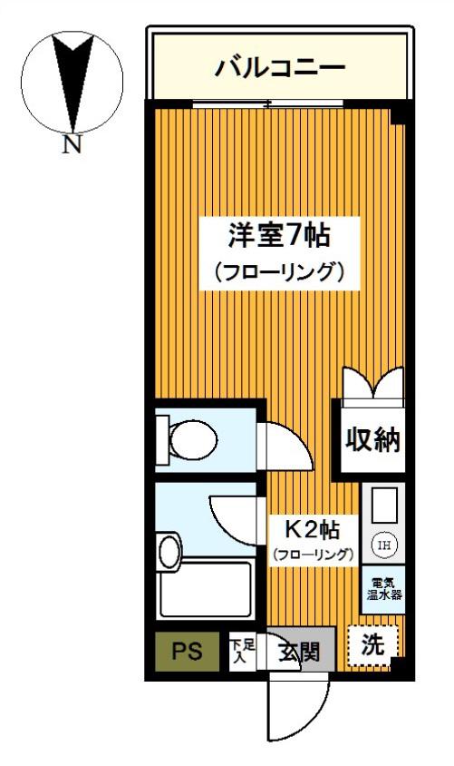 ロベール石川(1K/3階)の間取り写真