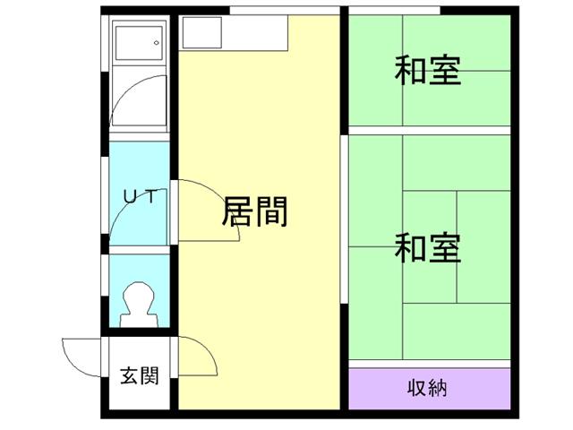 高野アパート(2DK/1階)の間取り写真