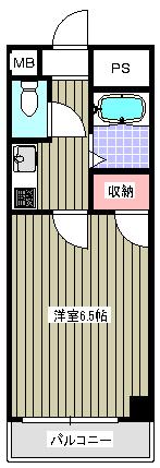 ラピス長柄橋(1K/3階)の間取り写真