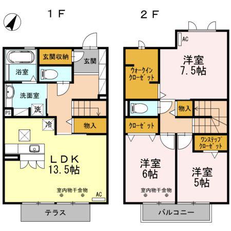エクロジオン(3LDK/1階)の間取り写真