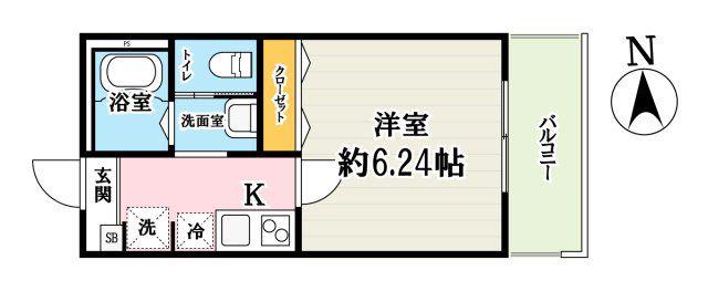 センターヴィレッジ日進町(1K/2階)の間取り写真