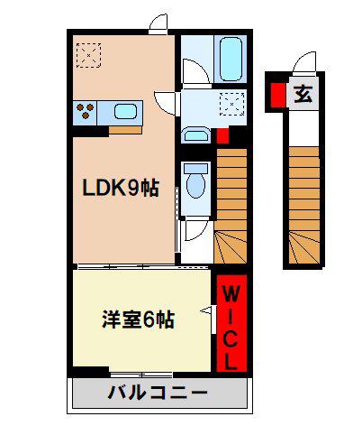 D-ROOM TK(1LDK/2階)の間取り写真