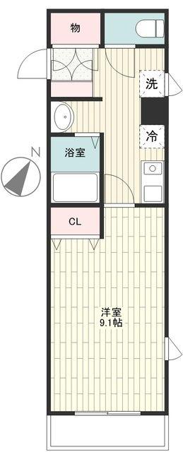 FLAT-A(1K/3階)の間取り写真