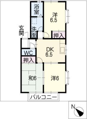 コーポラスシーダー(3DK/1階)の間取り写真