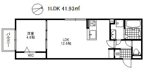 ハビテーション神戸(1LDK/3階)の間取り写真
