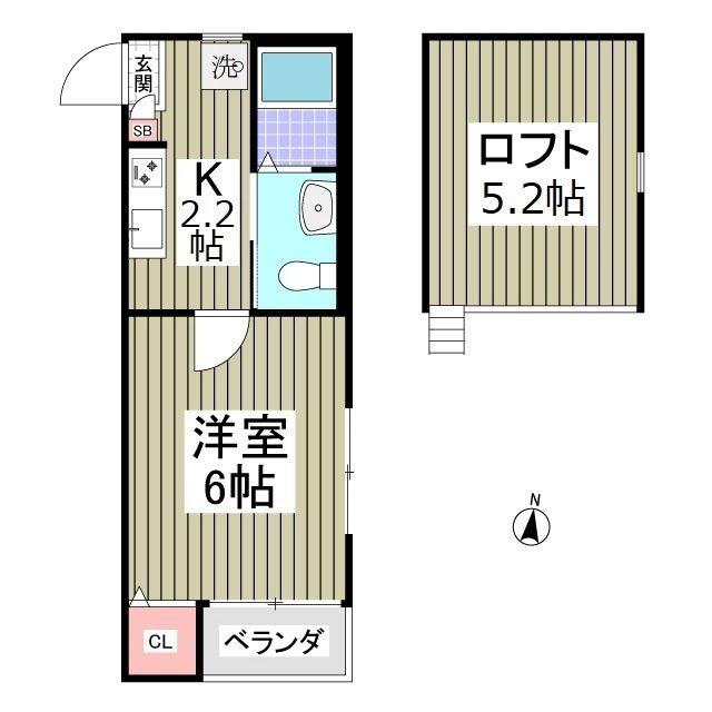 コンフォートメゾン東平賀(1K/1階)の間取り写真