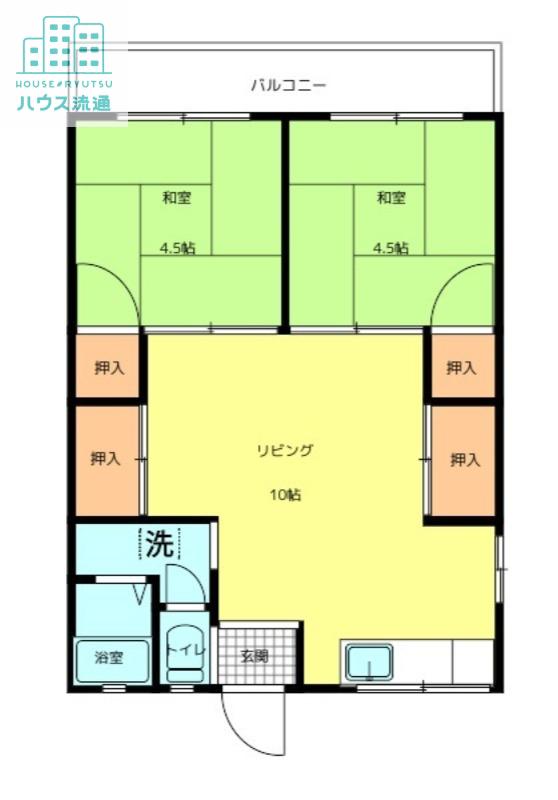 高田アパート(2LDK/1階)の間取り写真